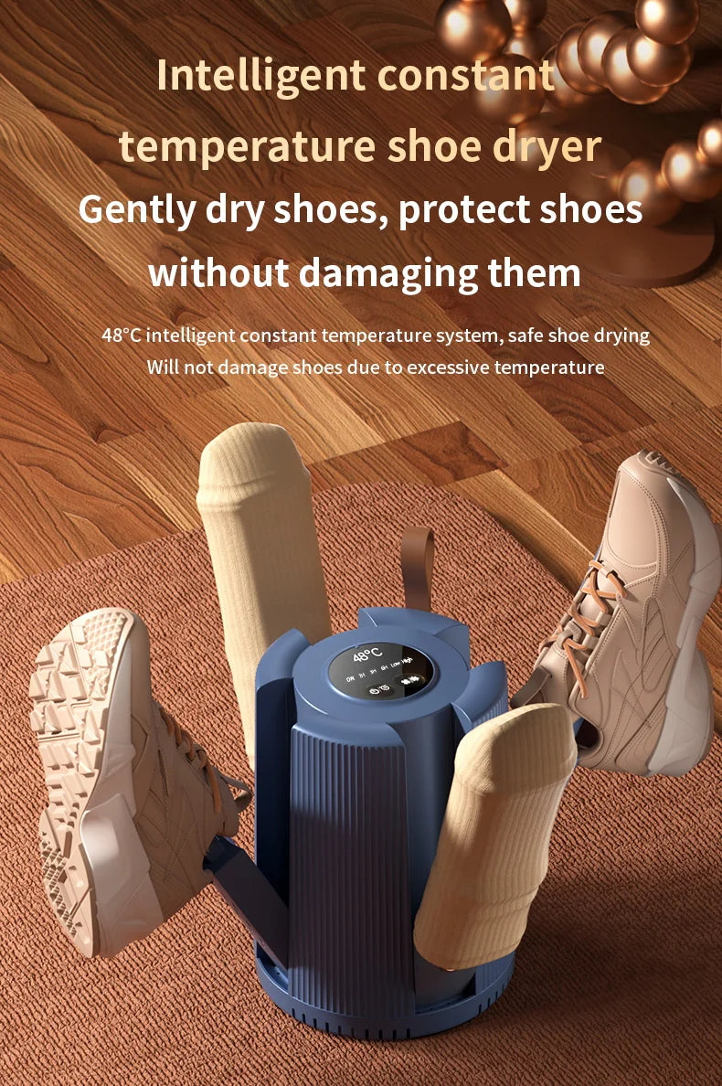 Faltbarer elektrischer Schuhtrockner für 2 Paar mit UV-Sterilisation – Schuh-, Stiefel- und Sockentrockner