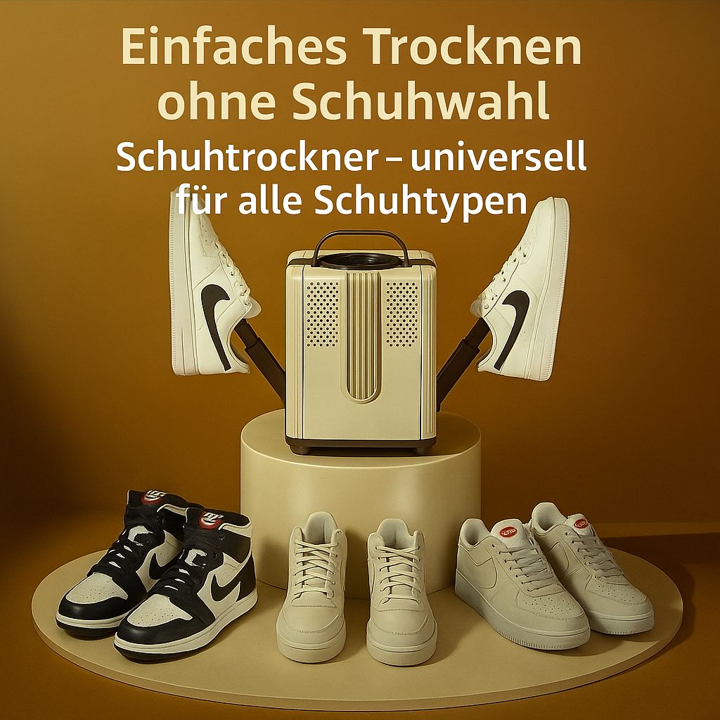 „Sechsarmiger faltbarer elektrischer Schuh- und Stiefeltrockner – mit Timer-Steuerung, tragbarer Schuhtrockner und Wärmer für Schuhe, Socken und Stiefel.“